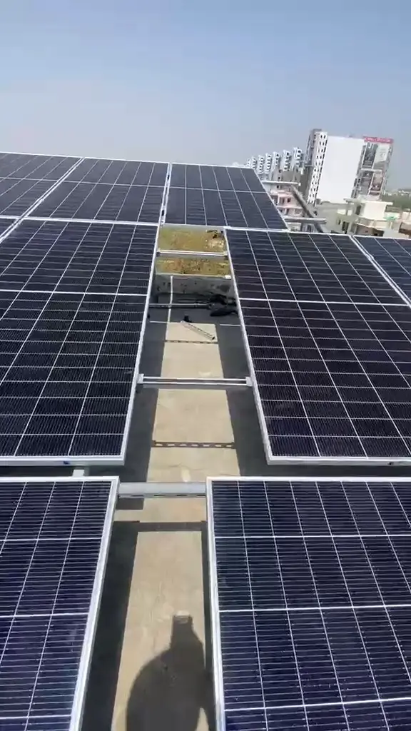 Solar array across a house rooftop in Punjab