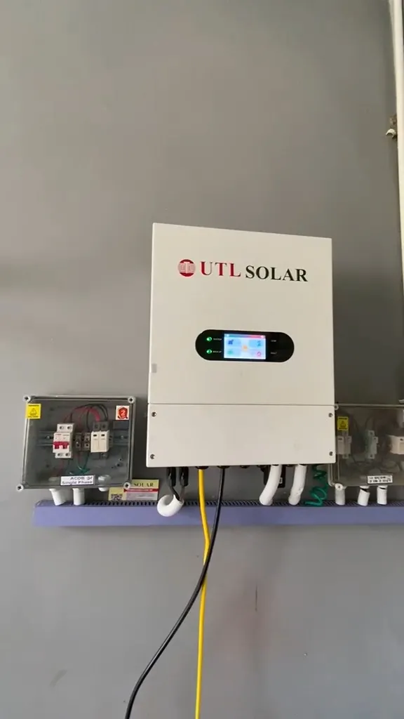 UTL Solar on-grid inverter installed on an interior wall